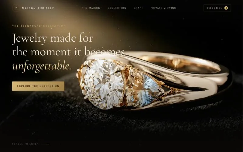 Maison Aurielle website homepage